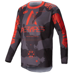 Dres RACER HOLLOW, ALPINESTARS (šedá camo/oranžová fluo) 2025