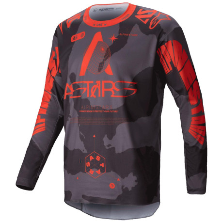 Dres RACER HOLLOW, ALPINESTARS (šedá camo/oranžová fluo) 2025