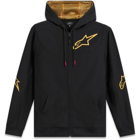 Mikina SESSIONS 3 HOODIE, ALPINESTARS (černá/zlatá)