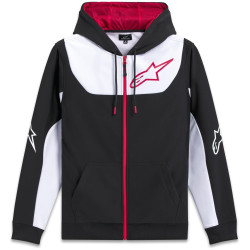Mikina SESSIONS 3 HOODIE, ALPINESTARS (černá/bílá/červená)