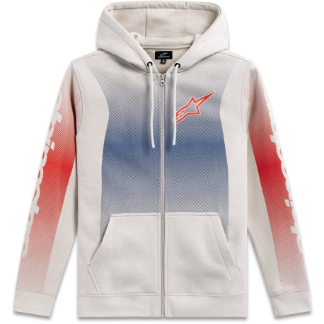 Mikina ARISING HOODIE, ALPINESTARS (bílá offwhite/modrá/červená)