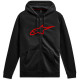 Mikina AGELESS ZIP HOODIE 3, ALPINESTARS (černá/červená)
