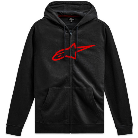Mikina AGELESS ZIP HOODIE 3, ALPINESTARS (černá/červená)