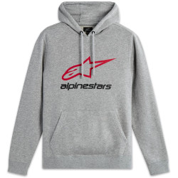 Mikina ALWAYS HOODIE 3, ALPINESTARS (šedá/červená/černá)