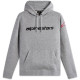Mikina WORDMARK HOODIE 3, ALPINESTARS (šedá/červená/černá)