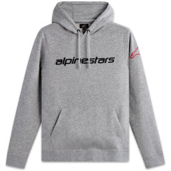 Mikina WORDMARK HOODIE 3, ALPINESTARS (šedá/červená/černá)