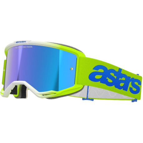 Brýle VISION 5 BLAZE, ALPINESTARS (žlutá fluo/modrá, zrcadlové modré plexi) 2025