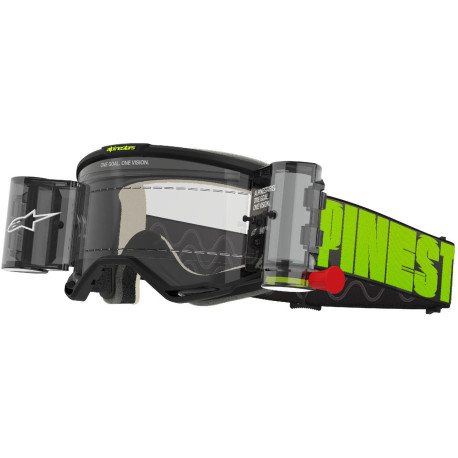 Brýle VISION 5 HOLLOW ROLL-OFF WIDE VISION, ALPINESTARS (šedá/žlutá fluo, čiré plexi a roll-off systém) 2025