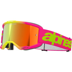 Brýle VISION 5 WORDMARK, ALPINESTARS (růžová/žlutá fluo, zrcadlové červené plexi) 2025