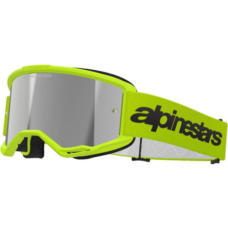 Brýle VISION 3 WORDMARK, ALPINESTARS (žlutá fluo, zrcadlové stříbrné plexi) 2025