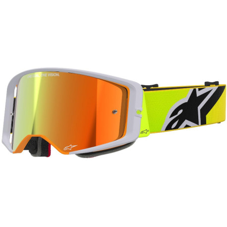 Brýle SUPERTECH CORP, ALPINESTARS (žlutá fluo/šedá, zrcadlové červené plexi) 2025