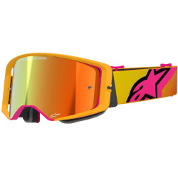 Brýle SUPERTECH CORP, ALPINESTARS (žlutá/růžová, zrcadlové červené plexi) 2025