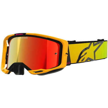 Brýle VISION 8 CORP, ALPINESTARS (žlutá/růžová, zrcadlové červené plexi) 2025