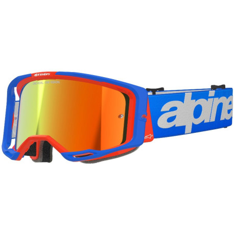 Brýle VISION 8 WORDMARK, ALPINESTARS (modrá/oranžová, zrcadlové červené plexi) 2025