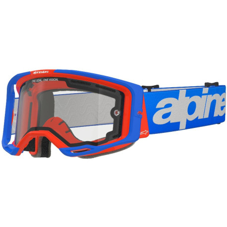 Brýle VISION 8 WORDMARK, ALPINESTARS (modrá/oranžová, dvojité antifog čiré plexi) 2025