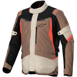 Bunda ST-1 WATERPROOF, ALPINESTARS (tmavá khaki/písková/černá/červená fluo) 2025