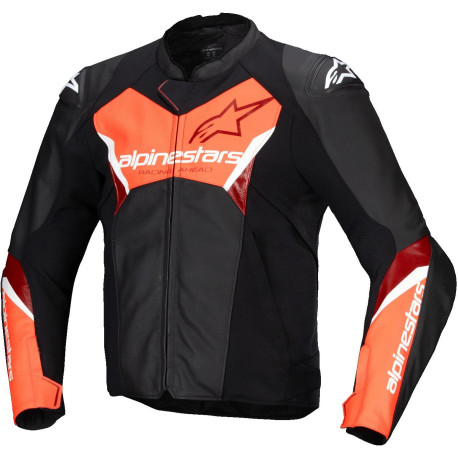 Bunda FASTER 3, ALPINESTARS (černá/červená fluo) 2025