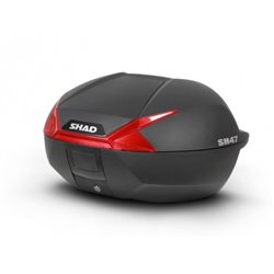 Kufr na motorku SHAD SH47 černý / červený - VÝPRODEJ