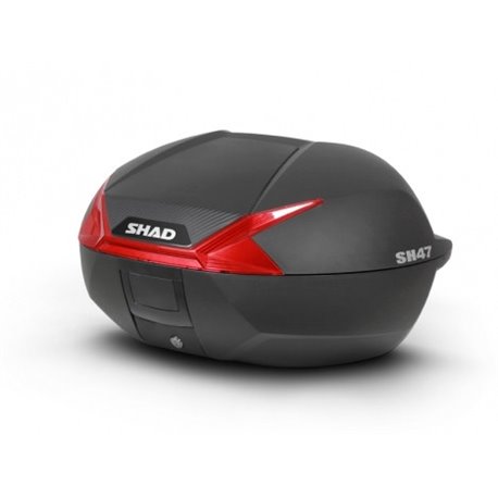 Kufr na motorku SHAD SH47 černý / červený - VÝPRODEJ