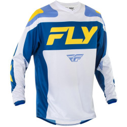 Dres F-16, FLY RACING - USA 2025 (bílá/modrá/žlutá)