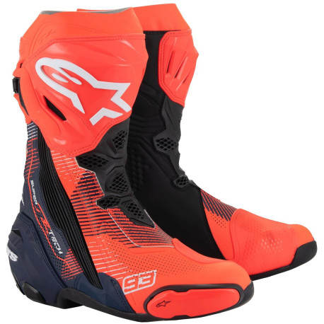 Boty SUPERTECH R VENTED limitovaná edice MM93 MARC MARQUEZ, ALPINESTARS (červená fluo/tmavě modrá/černá) 2025