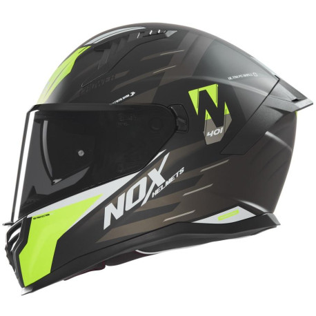 Přilba N401 Crower, NOX (černá matná, žlutá fluo) 2025