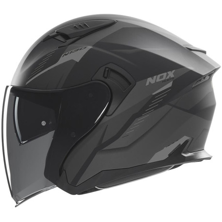 Přilba N130 Myst, NOX (černá matná, stříbrná) 2025
