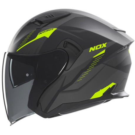 Přilba N130 Myst, NOX (černá matná, žlutá fluo) 2025
