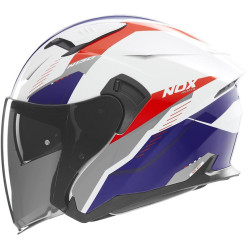 Přilba N130 Myst, NOX (bílá,modrá,červená) 2025