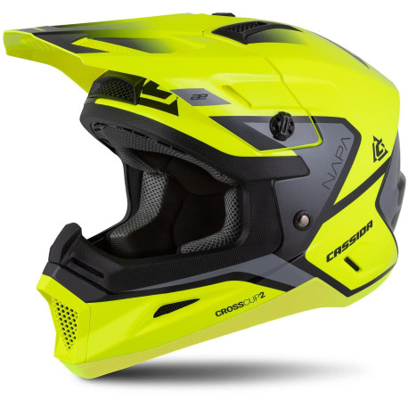 Přilba Cross Cup 2 Napa Junior, CASSIDA, dětská (žlutá fluo/černá/šedá perleť) 2025