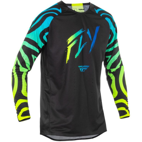 Dres EVOLUTION, FLY RACING - USA 2025 (černá/modrá/hi-vis)