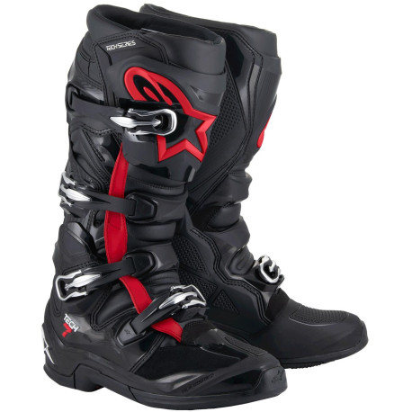 Boty TECH 7, ALPINESTARS (černá/červená fluo) 2025