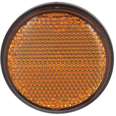 Odrazka kulatá, Q-TECH (oranžová, se zajišťovacím čepem, průměr 60 mm)