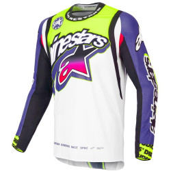 Dres SUPERTECH SX limitovaná edice DIRT STUDIOS, ALPINESTARS (bílá/fialová/růžová/žlutá fluo) 2025