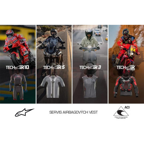 Kompletní servis airbagových vest TECH-AIR®5/10/RACE/STREET/OFF-ROAD/7X