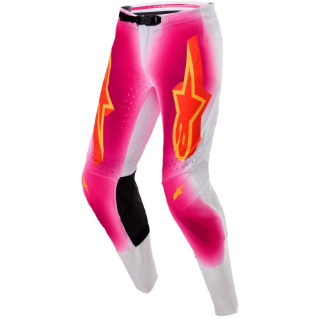 Kalhoty SUPERTECH limitovaná edice MIG, ALPINESTARS (růžová fluo/bílá/oranžová) 2025