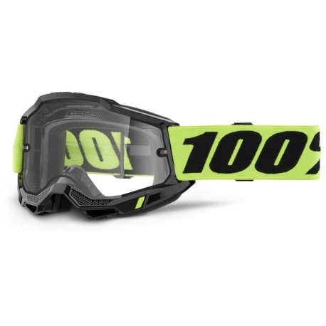 ACCURI 2, 100% Enduro Moto brýle žluté, čiré Dual plexi