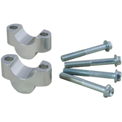 Sada na zvýšení řídítek + 20 mm (průměr 22 mm) vč. šroubů, RTECH (stříbrná)