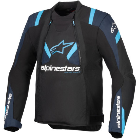 Bunda T-STUNT AIR, ALPINESTARS (černá/modrá/světle modrá) 2025