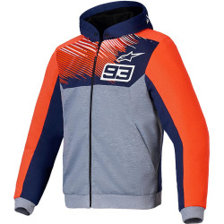 Bunda CHROME V2 SPORT HOODIE MM93 kolekce, ALPINESTARS (světle šedá/modrá/červená fluo) 2025