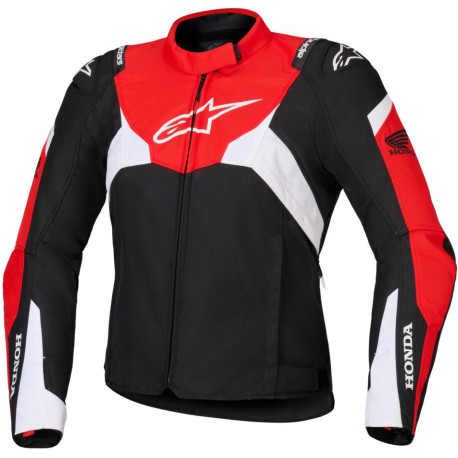 Bunda STELLA T-JAWS V4 WATERPROOF HONDA kolekce, ALPINESTARS, dámská (černá/červená/bílá) 2025
