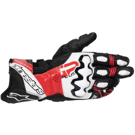 Rukavice GP PLUS R V3, ALPINESTARS (černá/bílá/červená) 2025
