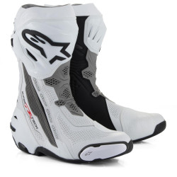 Boty SUPERTECH R VENTED, ALPINESTARS (bílá/světle šedá/černá, perforovaná obšívka) 2025