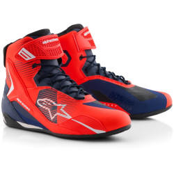 Boty FASTER-4 MM93 kolekce, ALPINESTARS (červená fluo/modrá/bílá) 2025