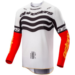Dres TECHSTAR limitovaná edice DEEP, ALPINESTARS (černá/bílá/červená fluo/oranžová) 2025
