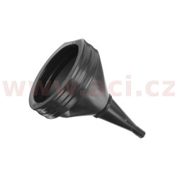 Plastový trychtýř na PHM rovný se sítkem, černý plast, průměr 21 cm