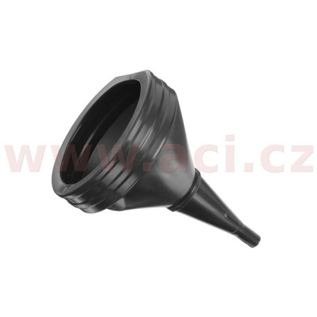 Plastový trychtýř na PHM rovný se sítkem, černý plast, průměr 21 cm