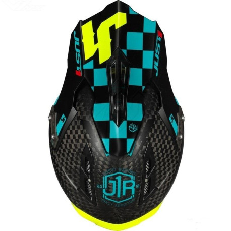 Kšilt JUST1 J12 PRO RACER CARBON modrý