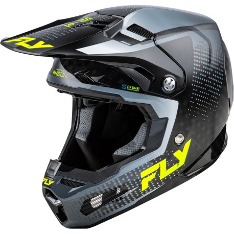Přilba FORMULA S CARBON, FLY RACING - USA (šedá/hi-vis)