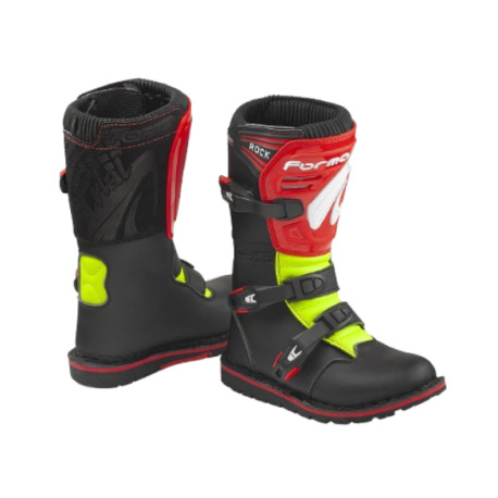 Dětské moto boty FORMA ROCK černo/červeno/žluté fluo